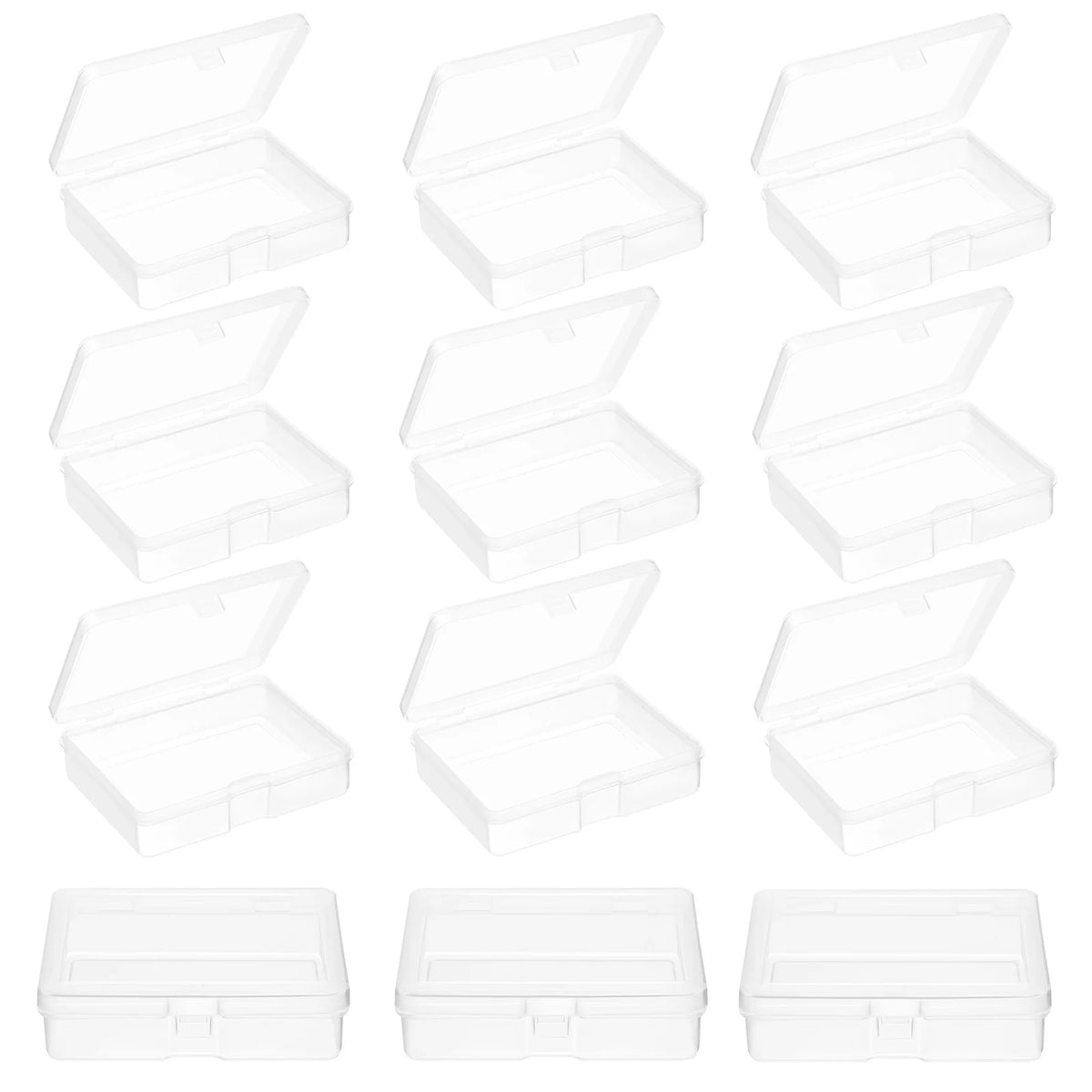 96 Pcs Mini Clear Plastic Boxes M7155