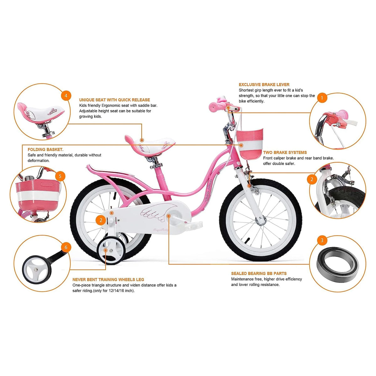 Pink 12 Carbon Steel Kids Bike Y232496
