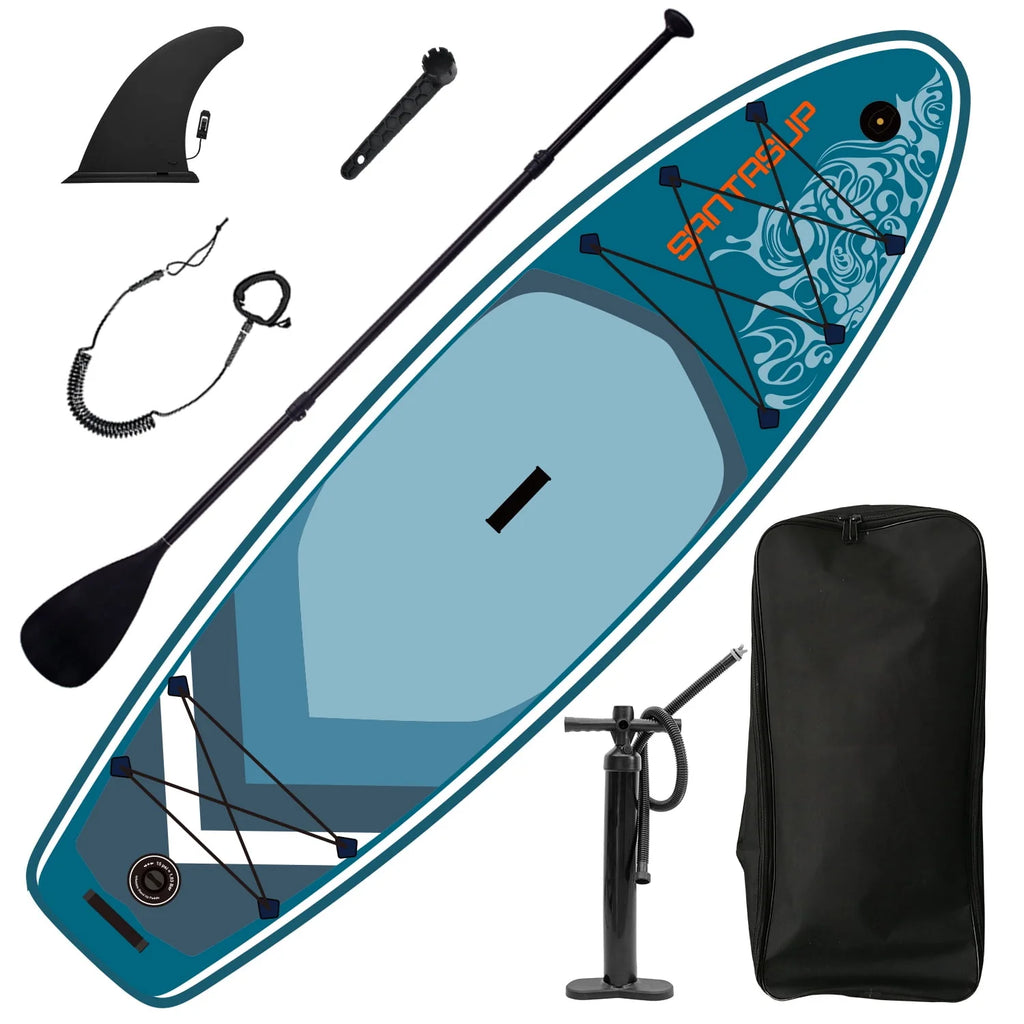 Inflatable Stand Up Paddle Board with 3 Fin, Pump, Safety Leash, Backpack and Paddle H400