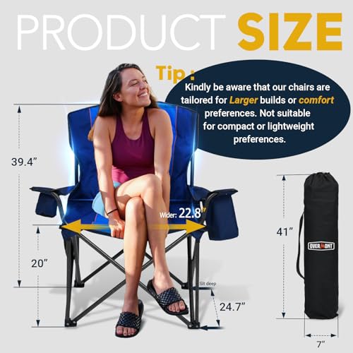 Oversized Folding Camping Chair with Padded Cushion S342