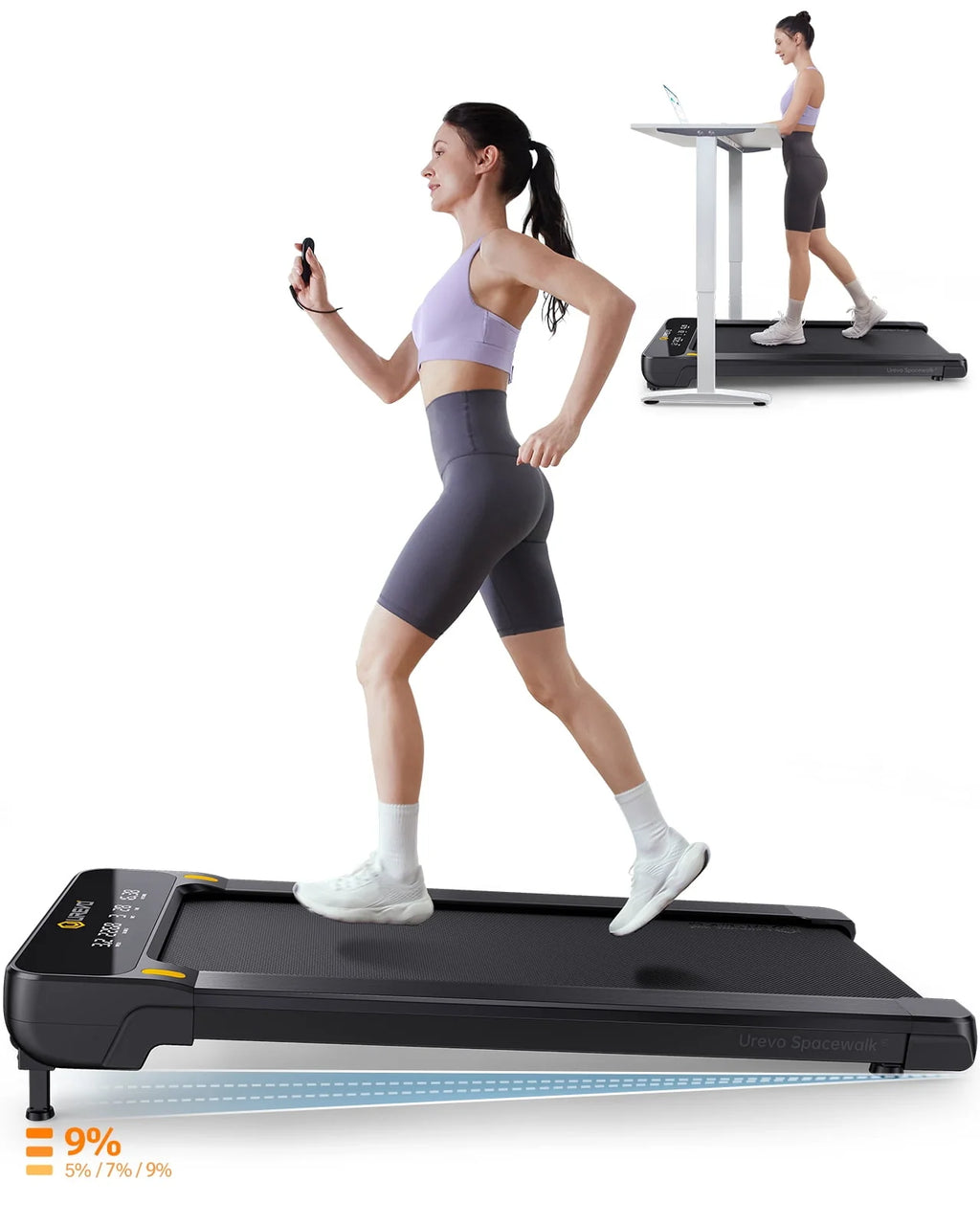 2 in 1 Under Desk Treadmill with Remote Control W818
