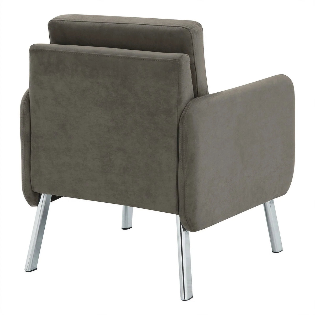 Charcoal Fabric Lounge Chair with Chrome Legs W15268