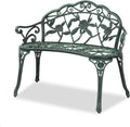 38.5" Metal Rose Bench Cast Iron Antique Finish Bronze B8541