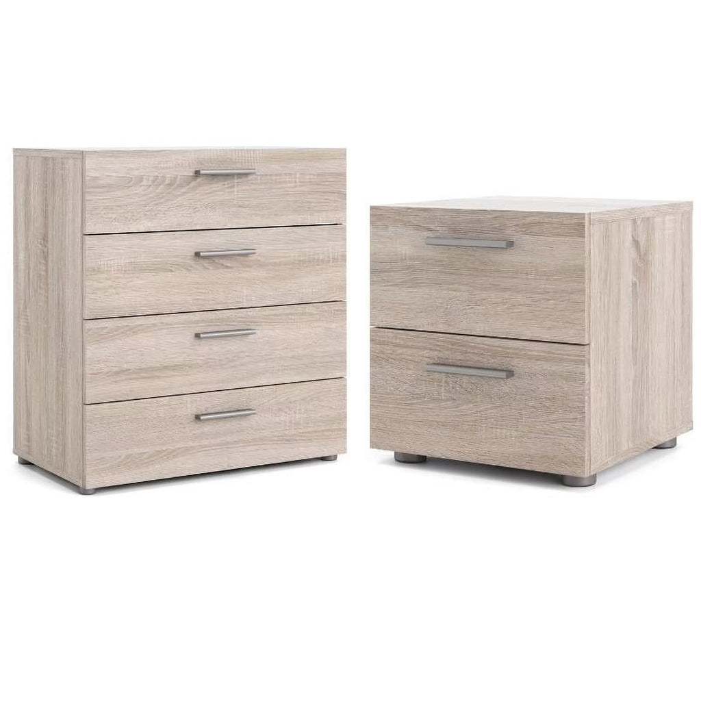 4 Drawer Chest and 2 Drawer Nightstand 2 Piece Set K438
