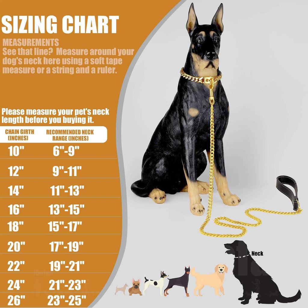 Gold Cuban Link Dog Collar D7320