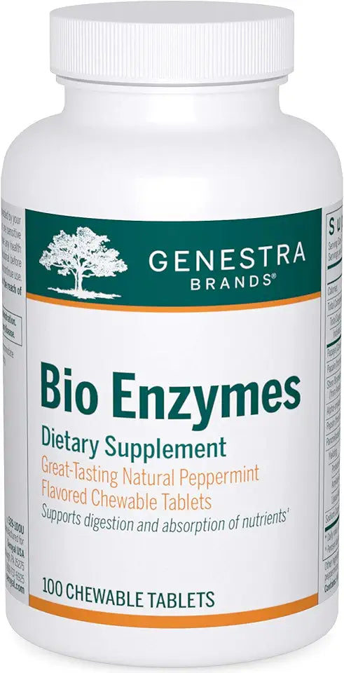 Chewable Digestive Enzymes Tablets Peppermint Flavor 100 Tablets O6587