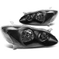 Black Housing Clear Side Headlamps Left+Right R516