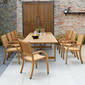 9-Piece Teak Finish Wood Extendable Patio Dining Set P77786