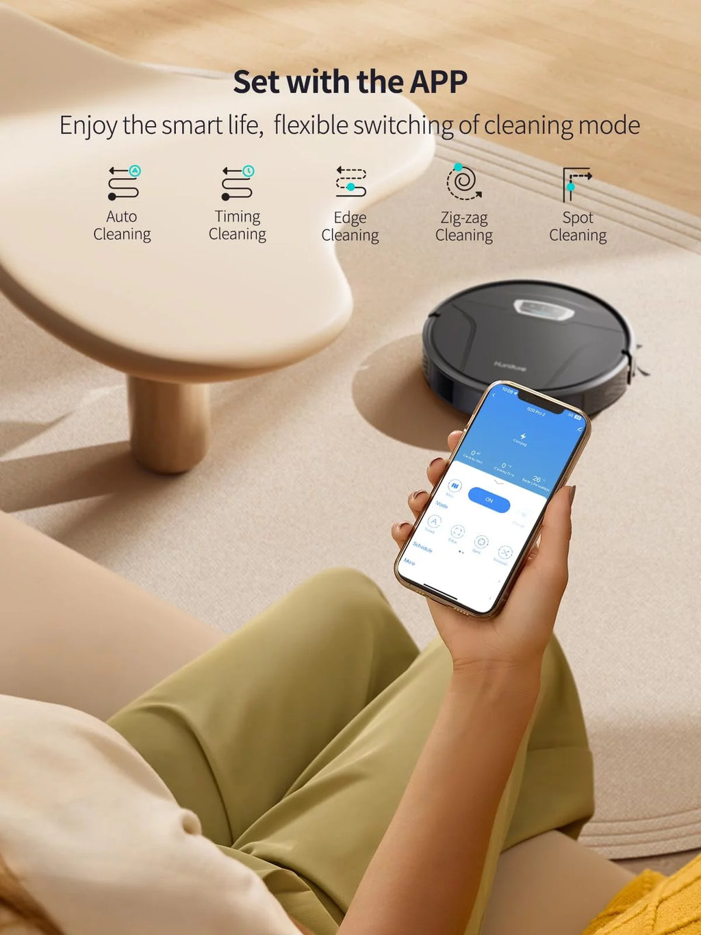 Robot Vacuum and Mop Combo 4500pa 180min Runtime L832425