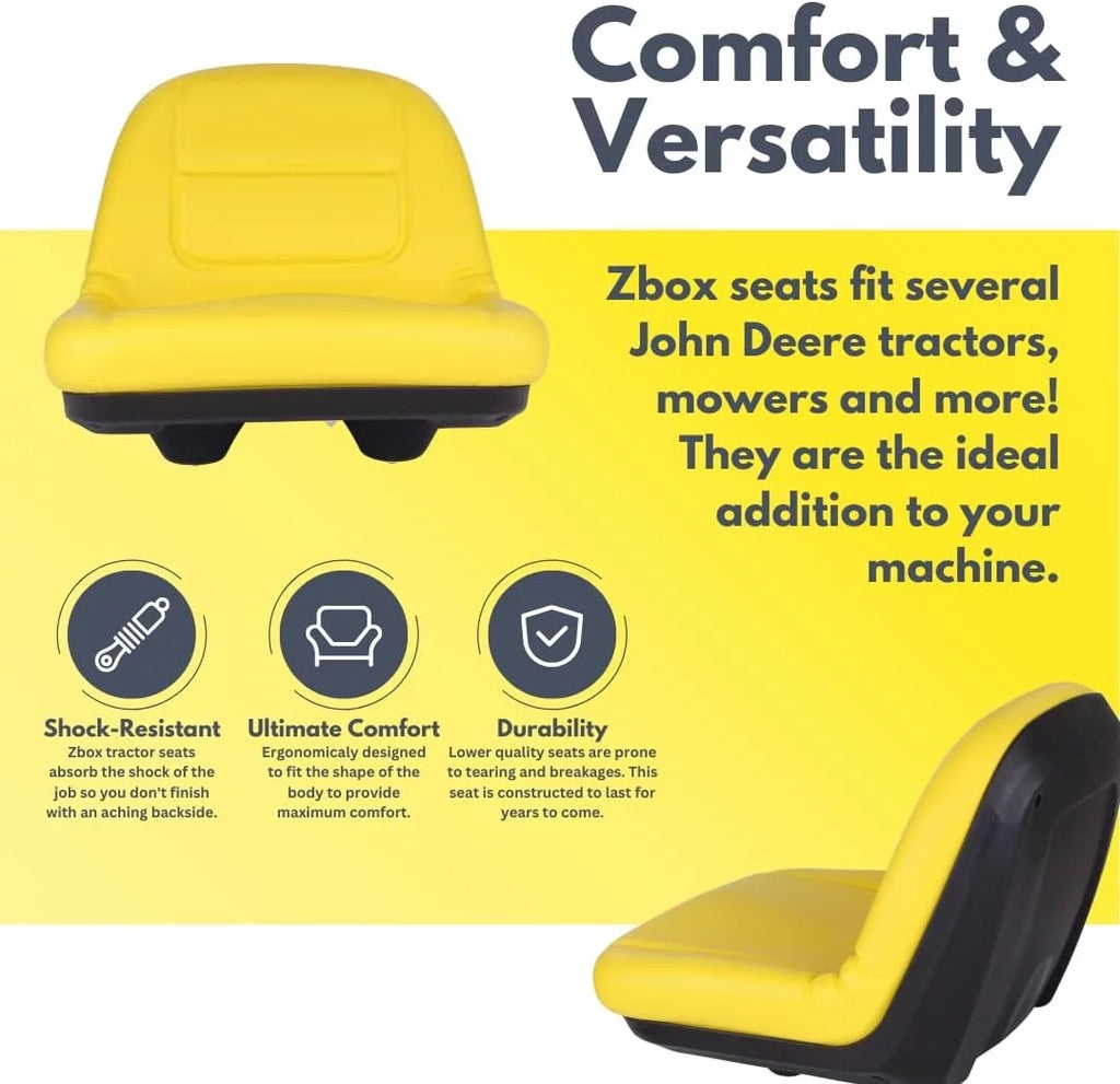 Black & Yellow Mower Seat F632