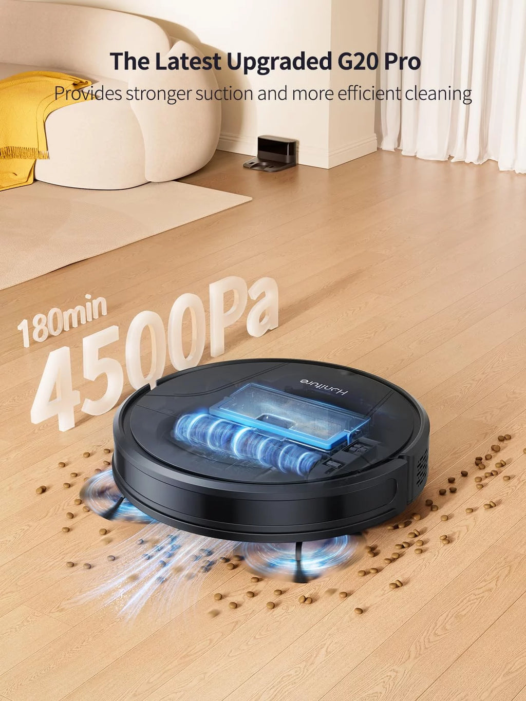 Robot Vacuum and Mop Combo 4500pa 180min Runtime L832425