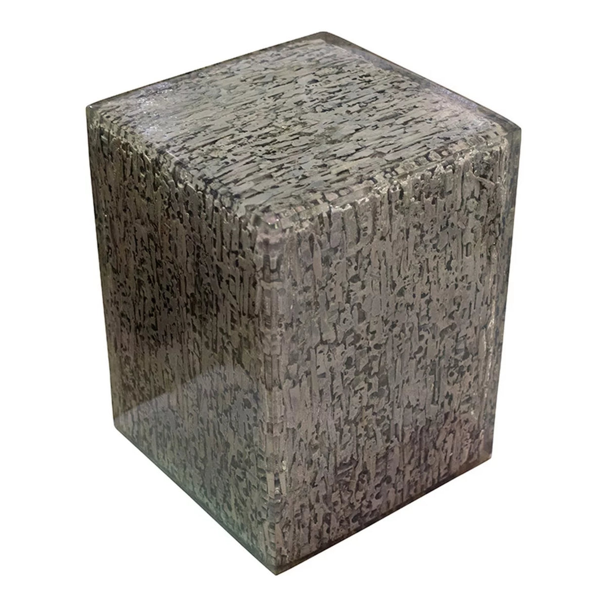18 Inch Antique Gray Pedestal Side End Table R502
