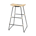 Natural Bamboo Stool with Black Metal Frame G30329