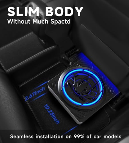 1200W Slim Underseat Car Subwoofer and Amp Package with Ambient Light A96684