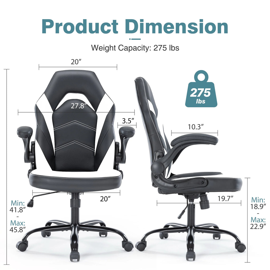 Black and White Ergonomic Office Chair with Lumbar Support Z966626