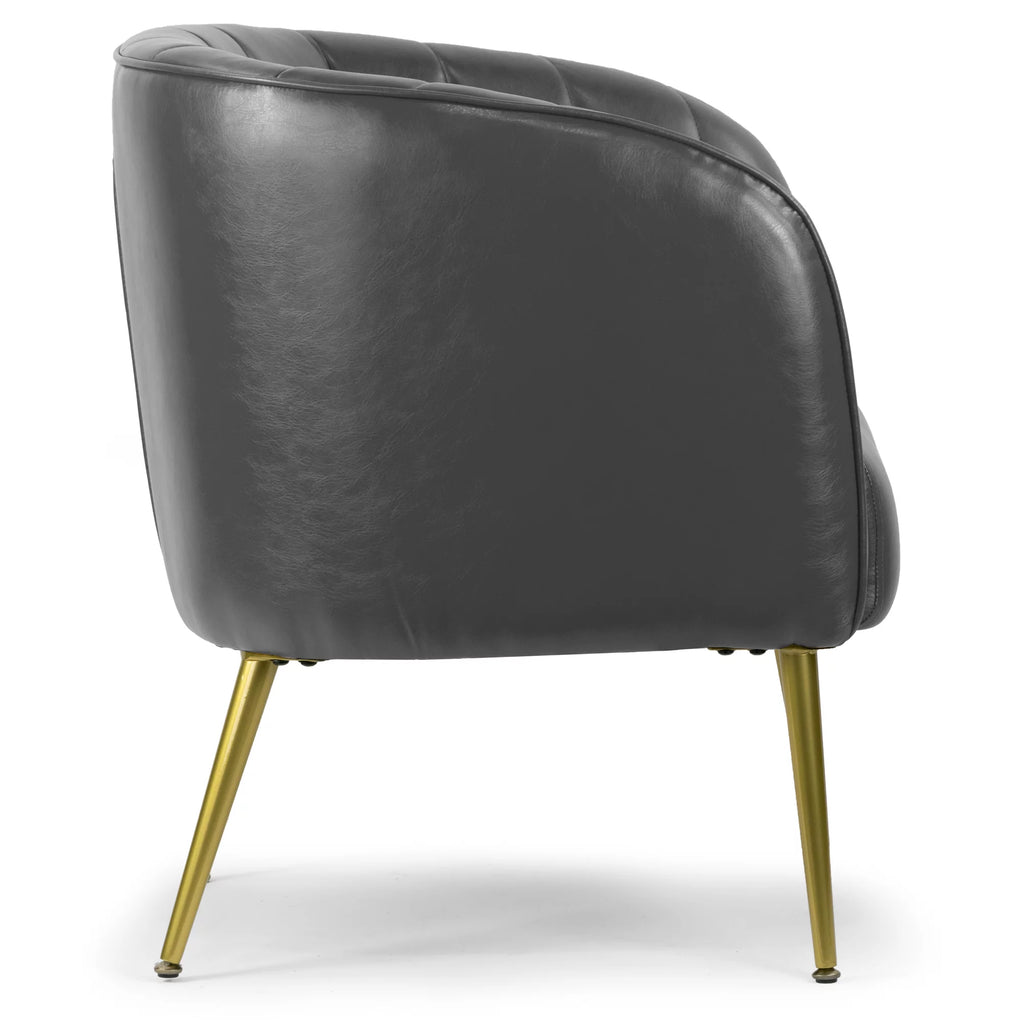 Grey Faux Leather Accent Chair X7939