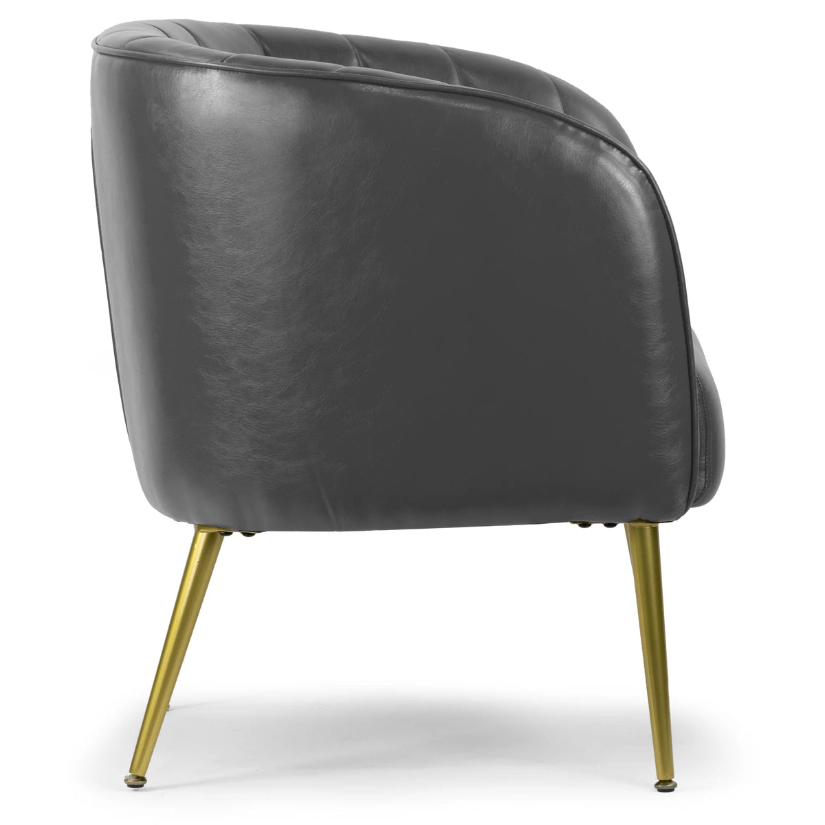 Grey Faux Leather Accent Chair X7939