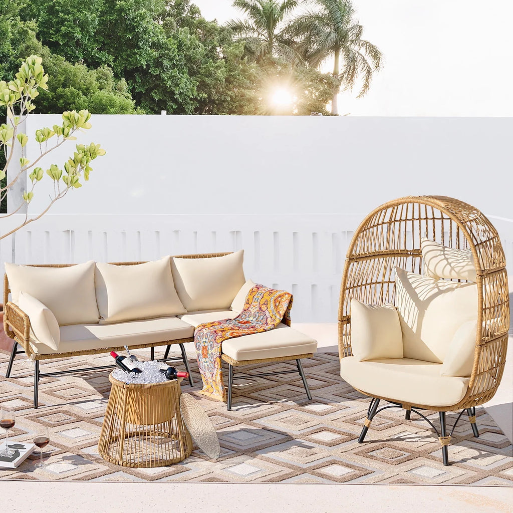 Beige Wicker Outdoor Sectional Sofa G1410