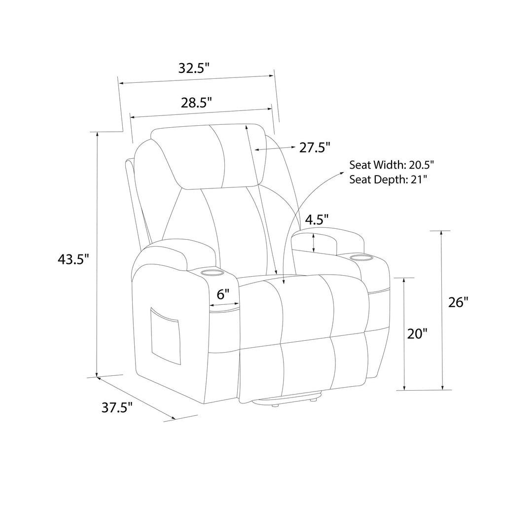 Brown Faux Leather Power Lift Recliner Y888
