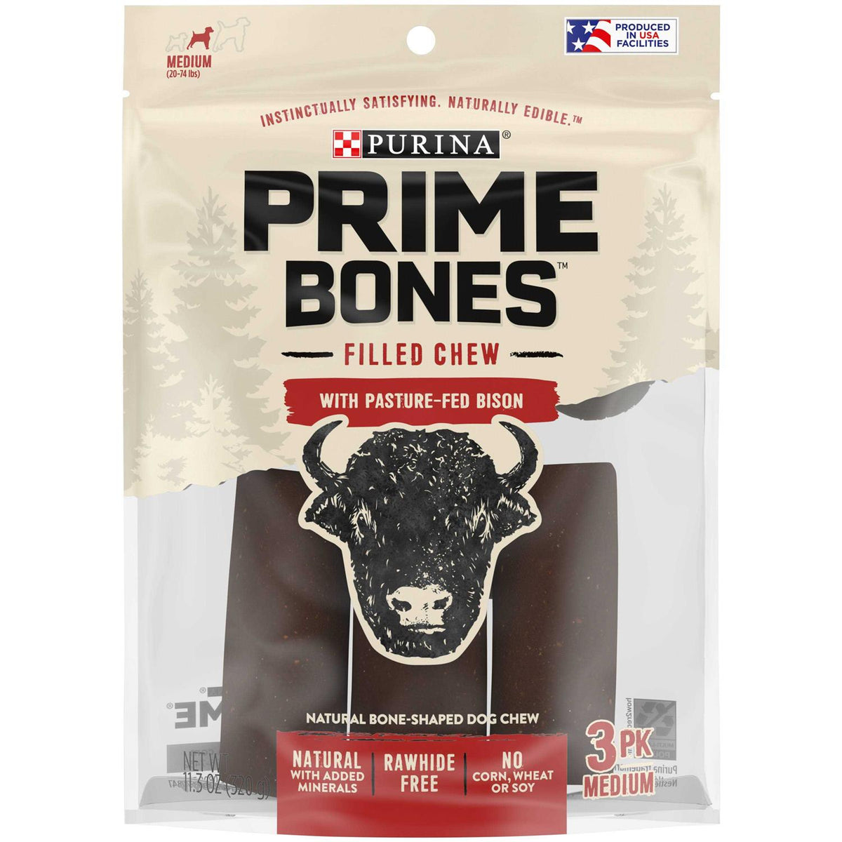 Natural Dog Treats Filled Chew With Bison Y5496