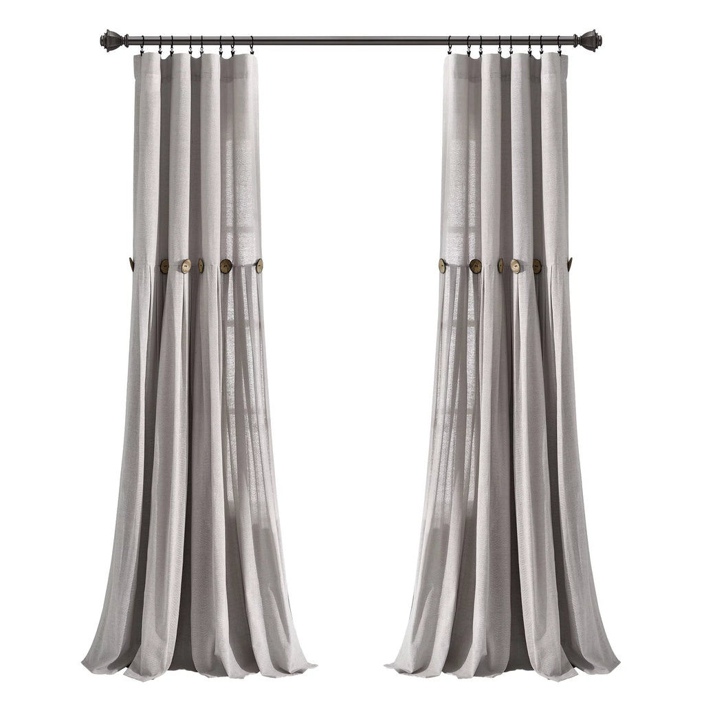 Gray Linen Window Curtain B775
