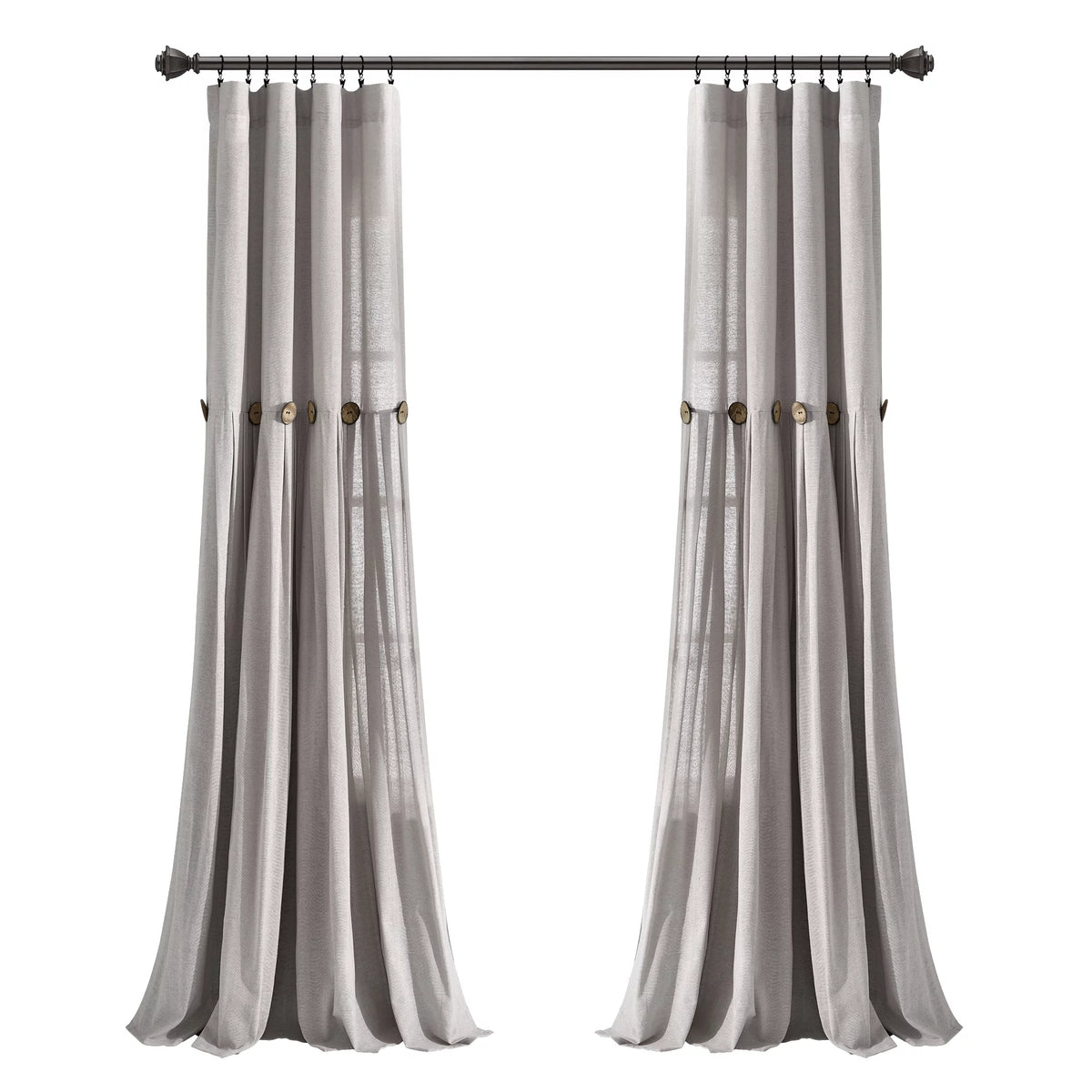 Gray Linen Window Curtain B775