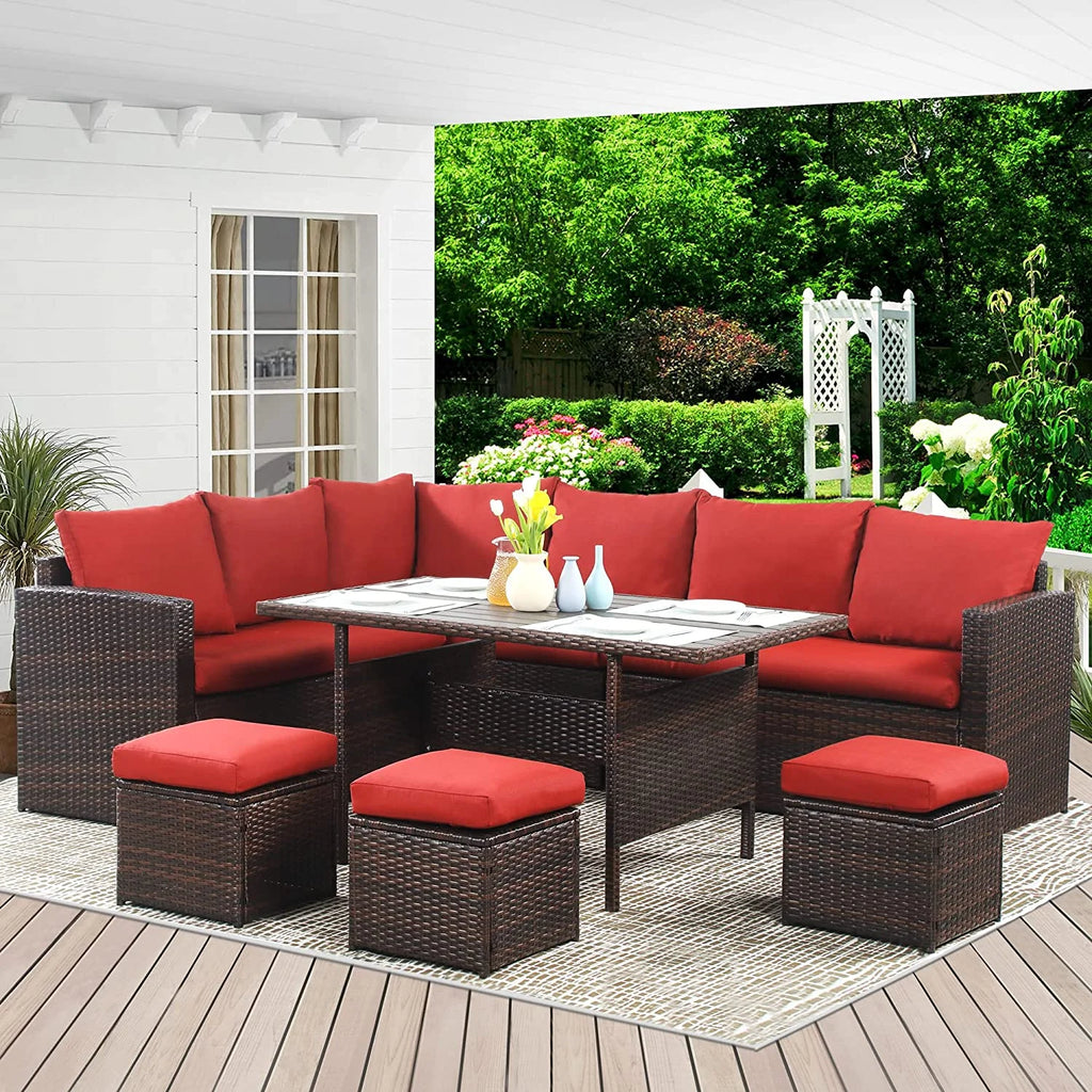 7 Piece All Weather Wicker Outdoor Conversation Set X93125
