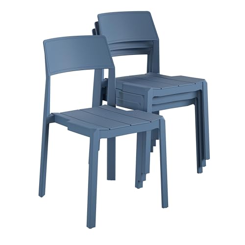 Charcoal Stacking Dining Chairs 4-Pack J866
