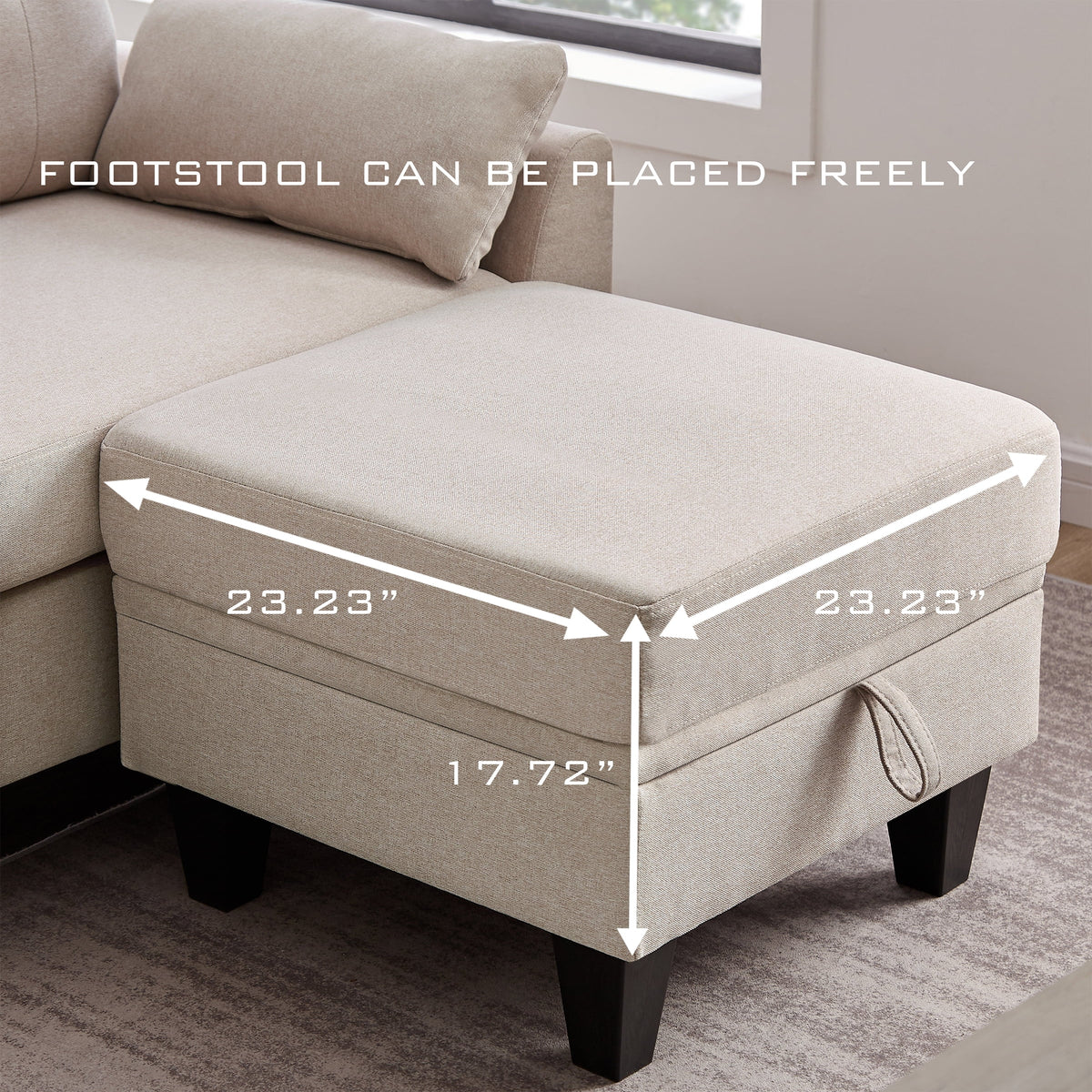 Modern Sectional Sofa with Reversible Chaise I637757