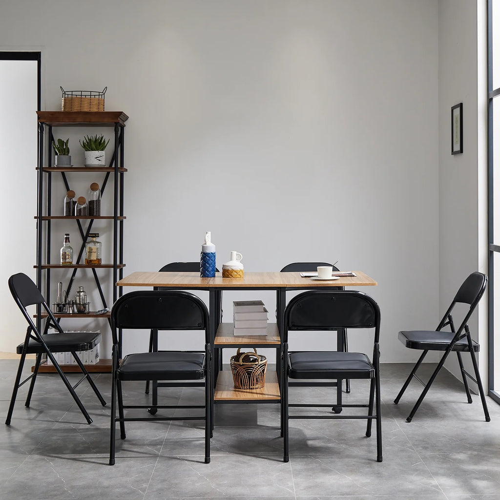 Black Folding Chairs Padded Seat Z4836