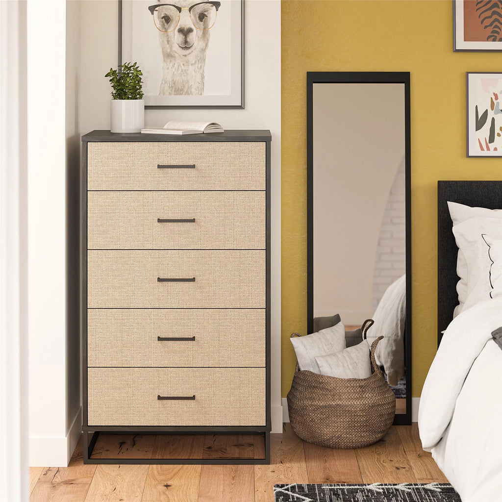 Ivory Oak 5 Drawer Dresser S6355