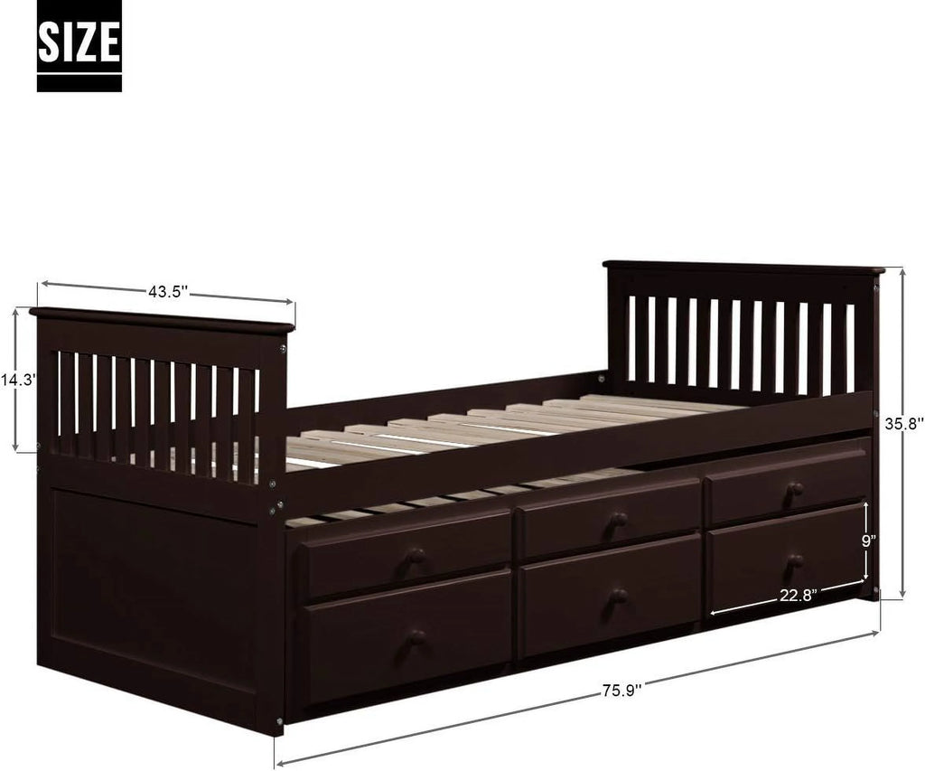 Daybed with Trundle and Storage Drawers M7089