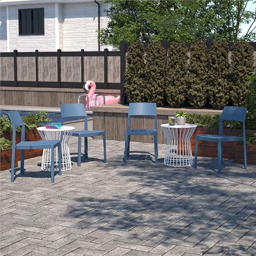 Charcoal Stacking Dining Chairs 4-Pack J866
