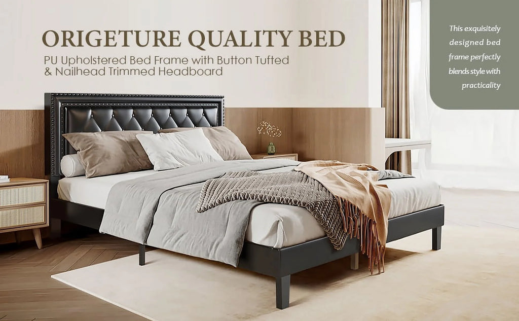 Queen Size Wood Slat Bed Frame N644