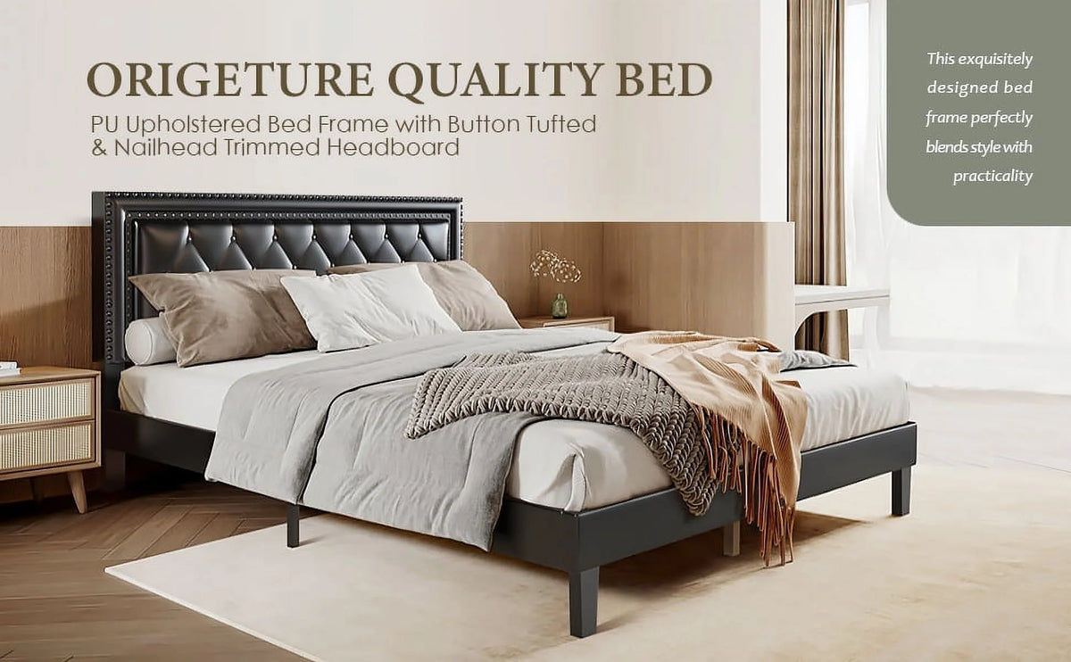 Queen Size Wood Slat Bed Frame N644