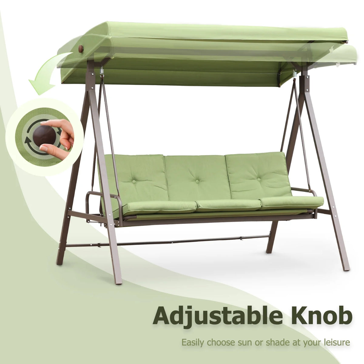 Outdoor Converting Patio Porch Swing Bed with Adjustable Canopy C38102