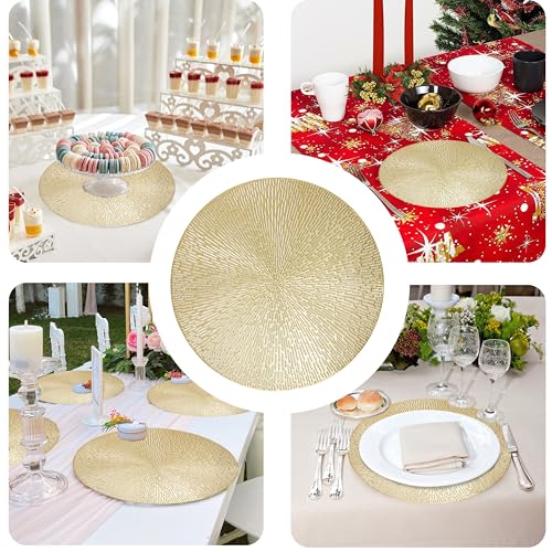 Round Gold Vinyl Placemats Set of 12 T495