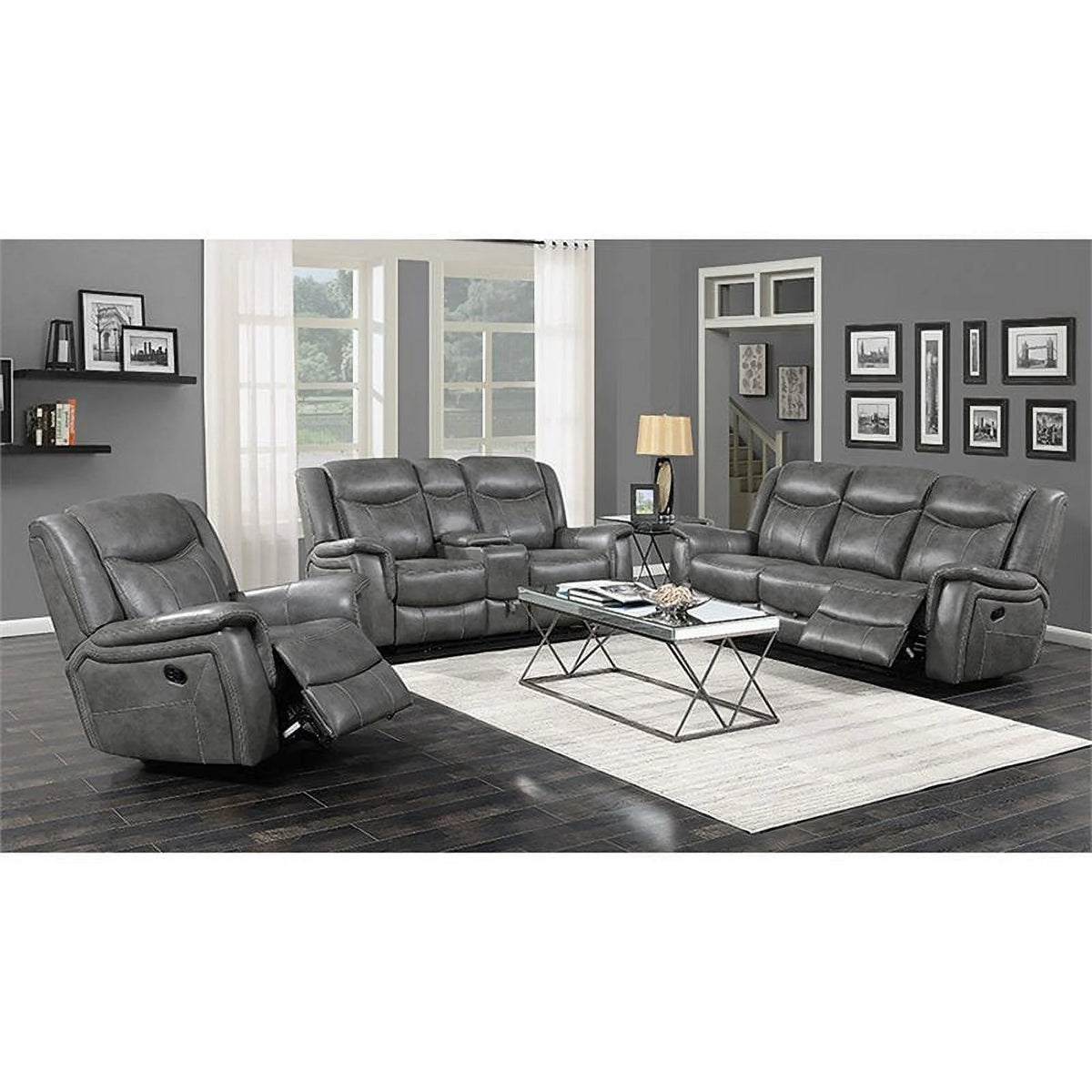 Cool Grey Upholstered Sofa F74903
