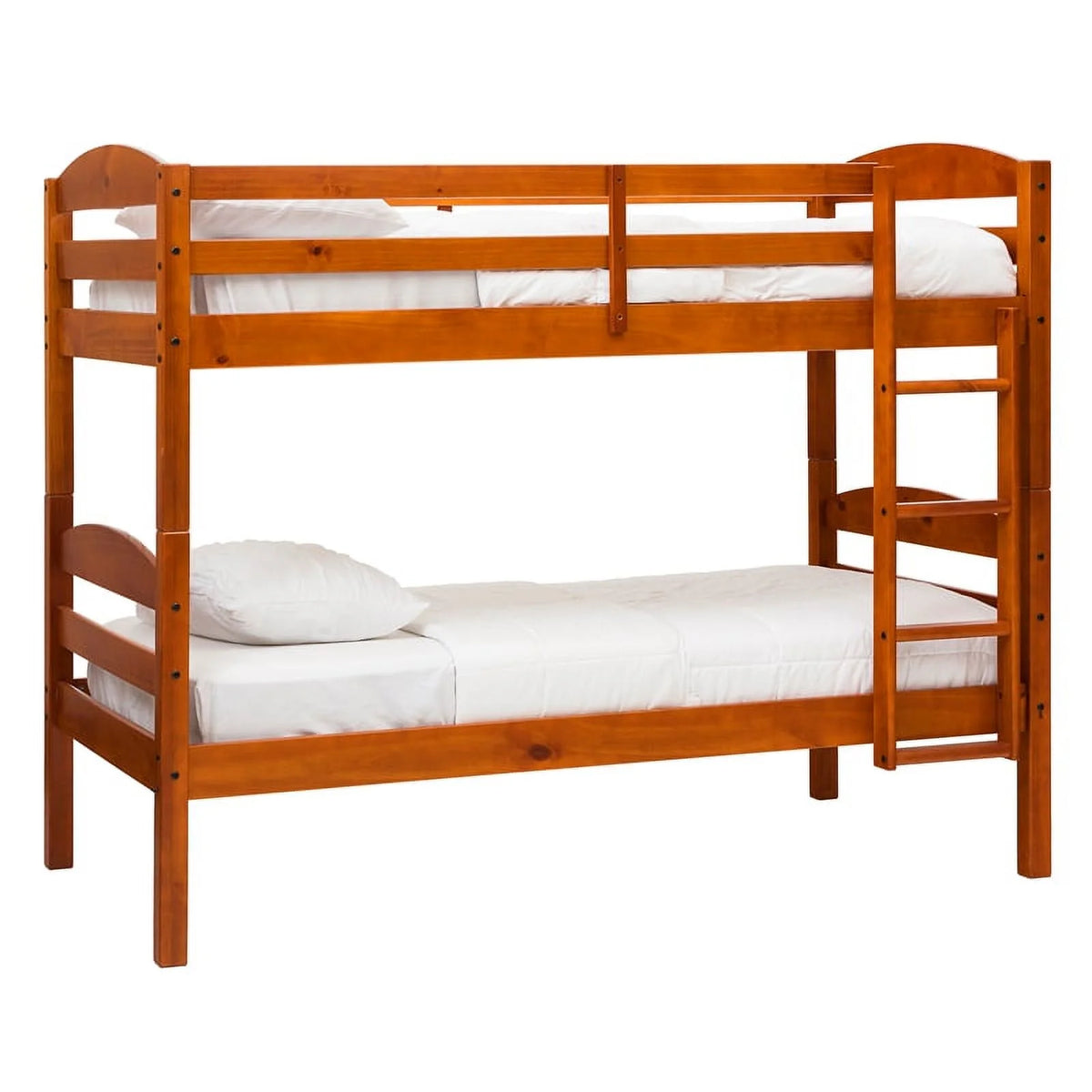 Twin-over-Twin Solid Wood Bunk Bed Frame in Cherry J946