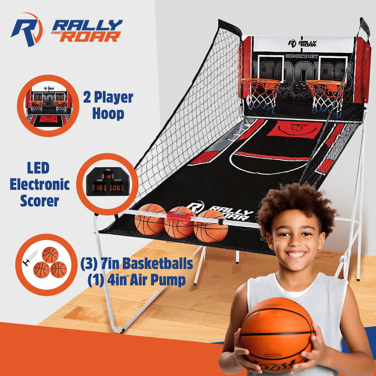 2 Player Shooting Basketball Game with Scoreboard & Balls H1418