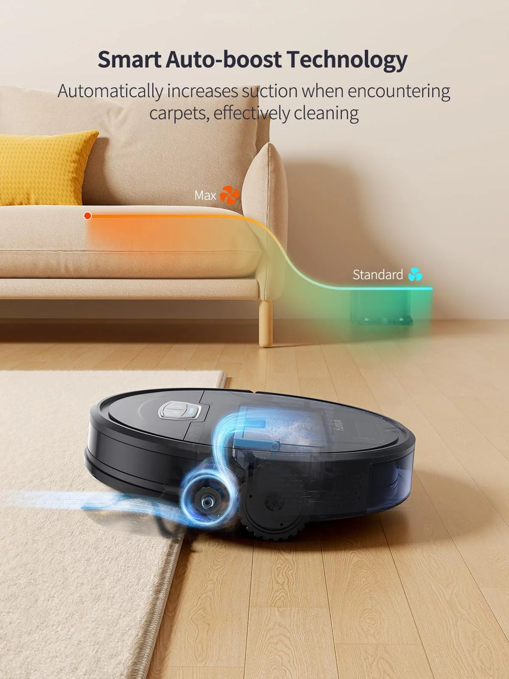 Robot Vacuum and Mop Combo 4500pa 180min Runtime L832425
