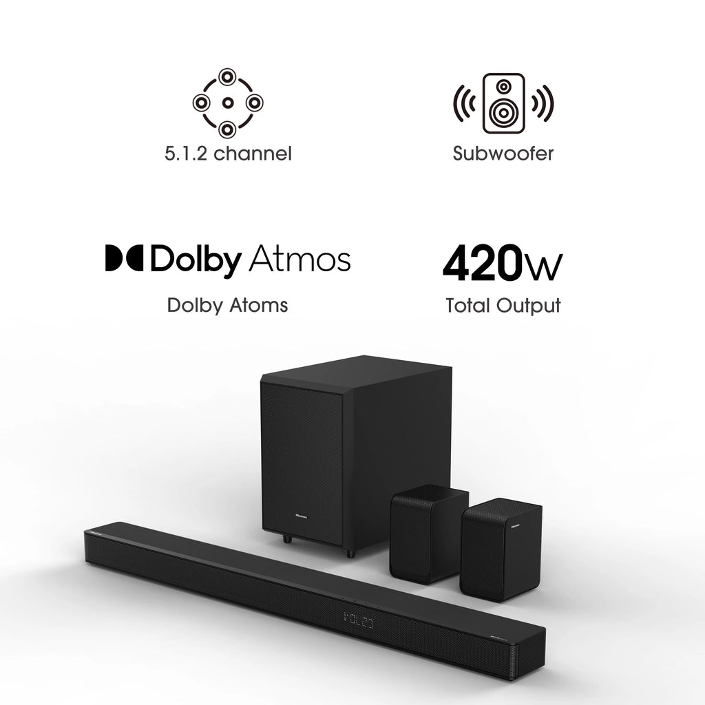 5.1.2 Ch 420W Soundbar with Wireless Subwoofer and Dolby Atmos K15143