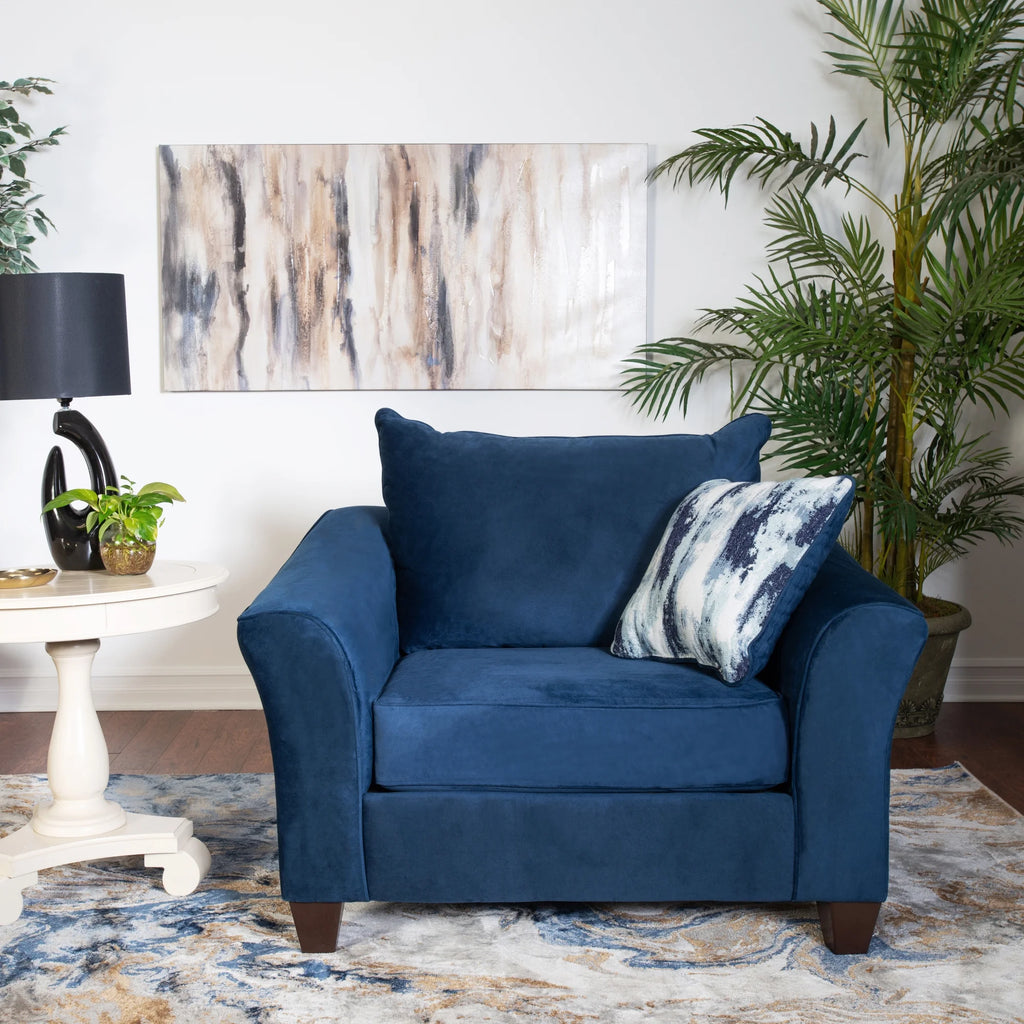 Navy Blue 4-Piece Fabric Sofa Set N277022