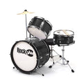 3-Piece Junior Drum Set with Crash Cymbal, Drumsticks, Adjustable Throne and Accessories, Black V92541