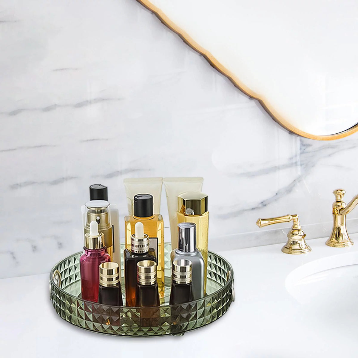 Green 1 Tier Desktop Perfume Tray Organizer R89870