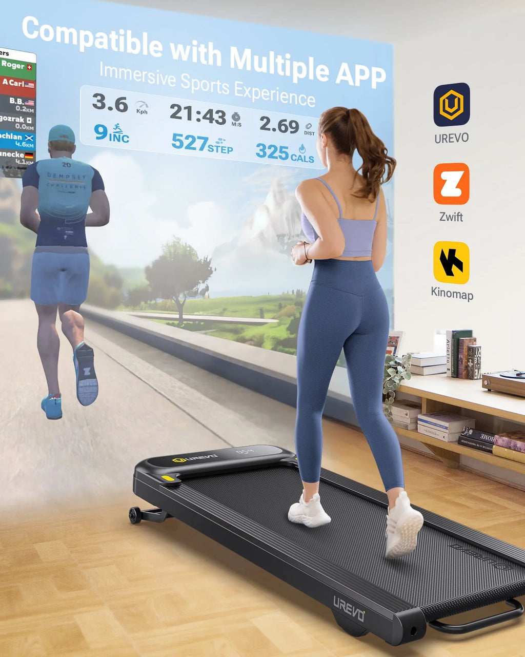 2 in 1 Under Desk Treadmill with Remote Control W818