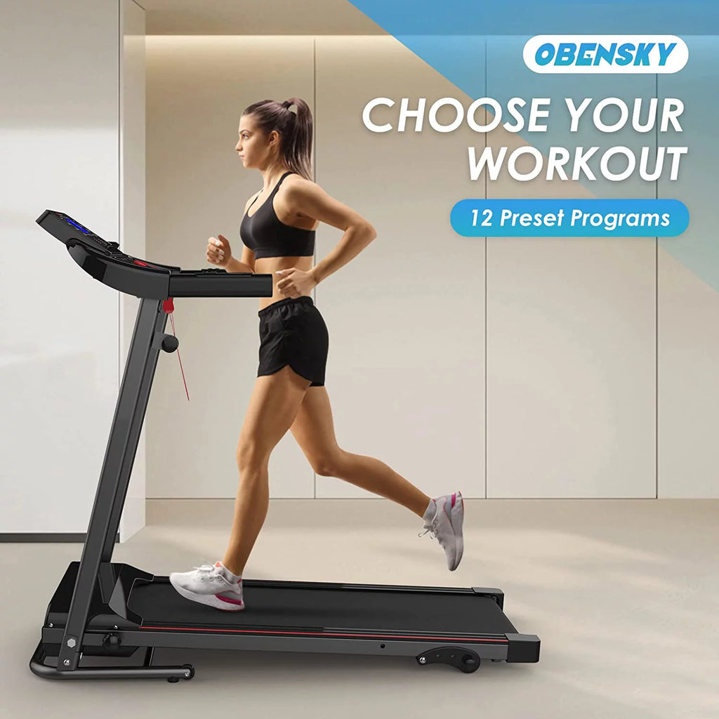 Folding Incline Treadmill with Smart LCD Display, 265lbs, 2.5HP Electric Treadmill G7402