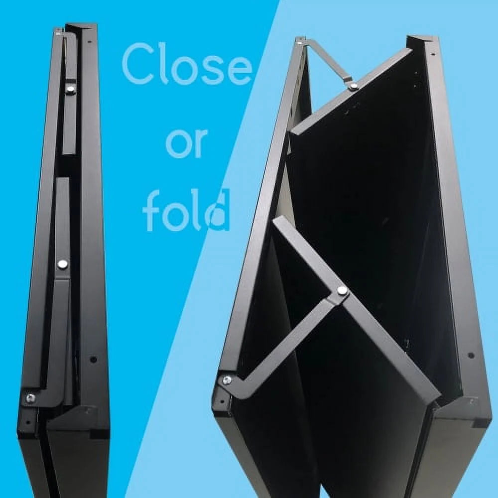 Black Lockable Foldable Steel Storage Cabinet with 2 Adjustable Shelves O4654