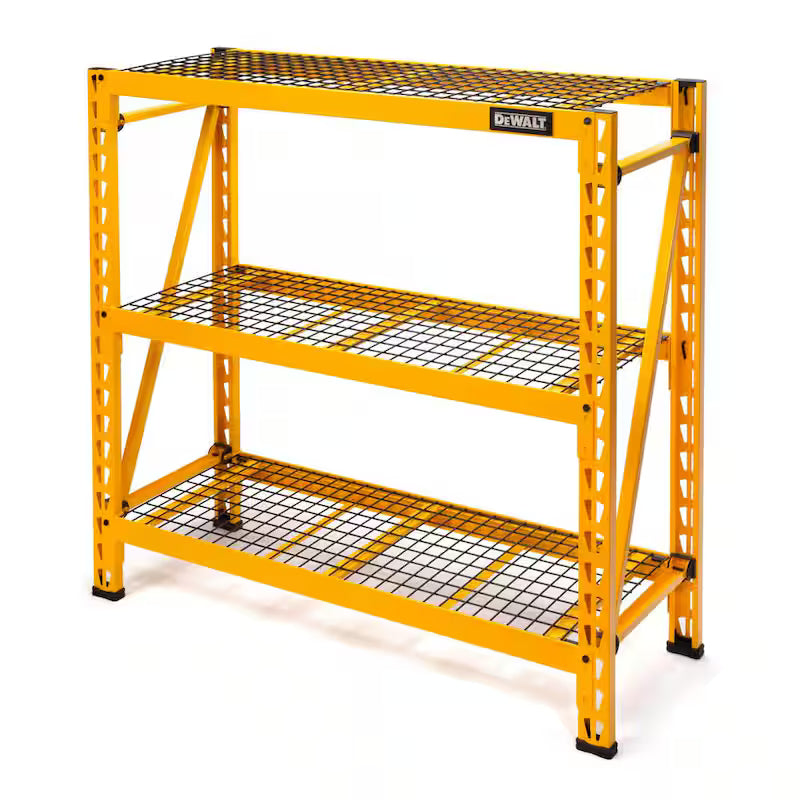 Yellow 3-Tier Wire Steel Shelving Unit S38206