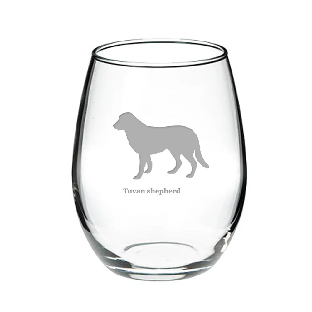 Deep Etched Stemless Red Wine Glass B790662
